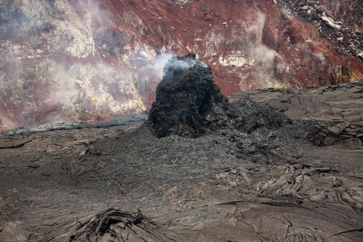 View looking north at the spatter cone on the northwest side of Pu‘...