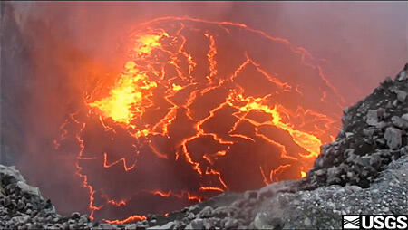 Preview image for video: Quicktime video showing the lava lake deep...