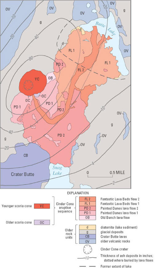 Geologic map of Cinder Cone, Lassen Volcanic National Park, Califor...