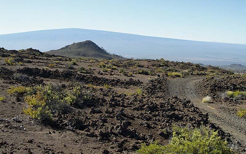 Looking towards Mauna Loa volcano from Hualālai volcano...