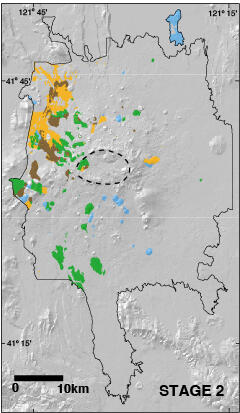 areas of MLV covered by lavas of the second eruptive interval....