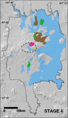 Map showing areas of MLV covered by lavas of the fourth eruptive in...
