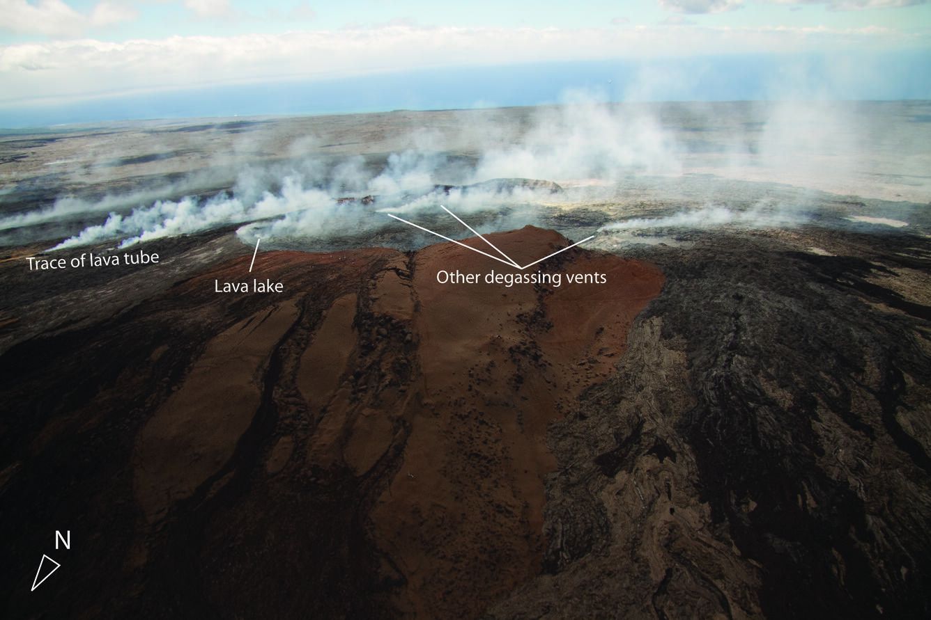 Several openings on the floor of the Pu‘u ‘Ō‘ō crater and along the...