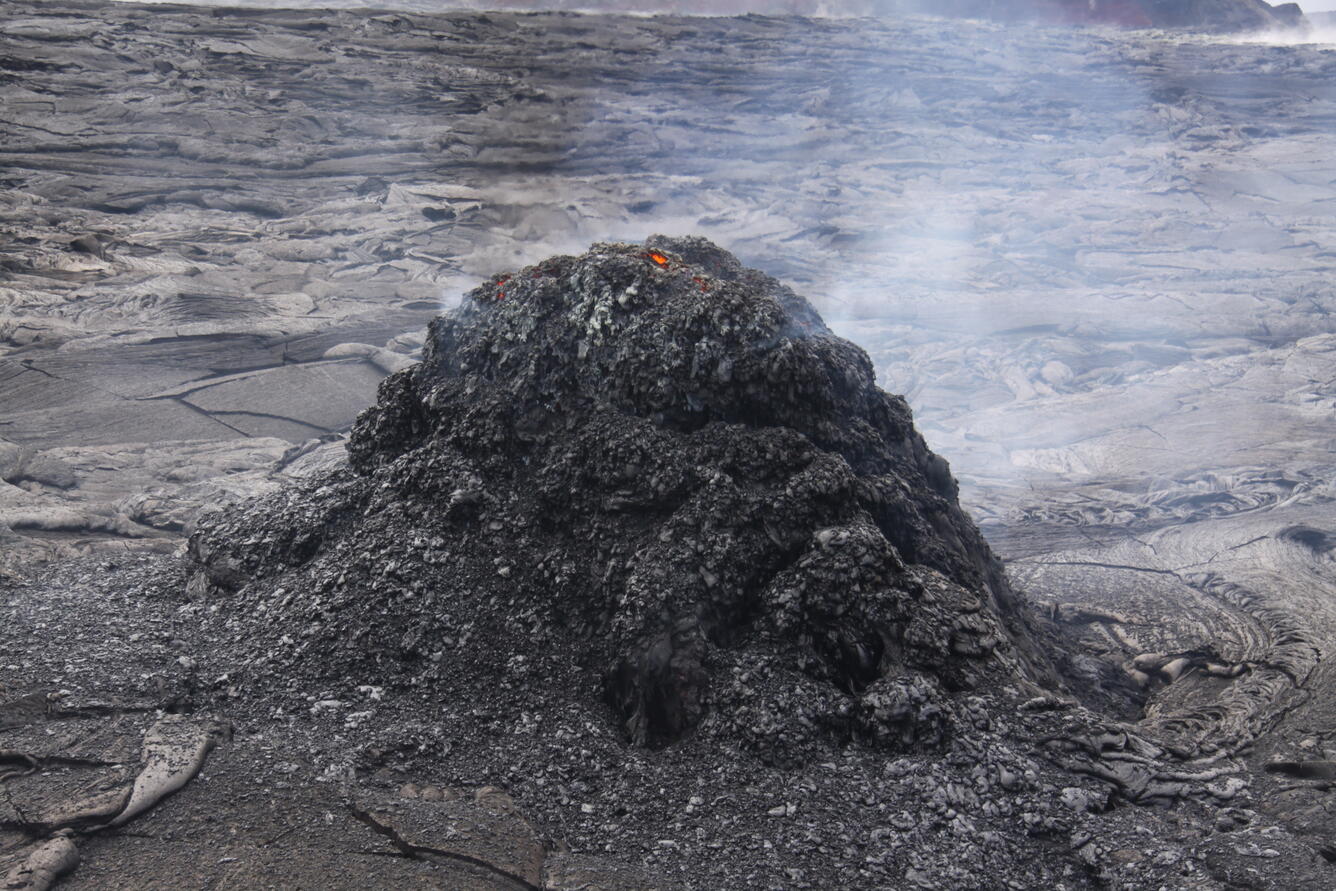 Over the past week this spatter cone on the floor of Pu‘u ‘Ō‘ō crat...