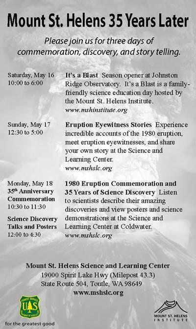 List of events commemorating the May 18 eruption of Mount St. Helen...