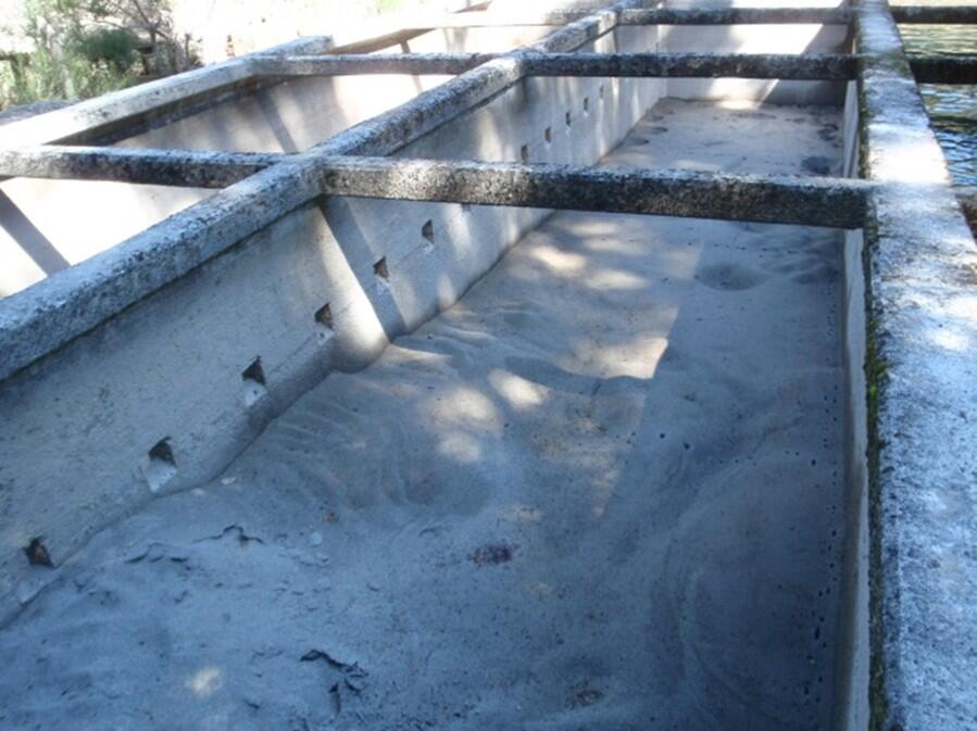 Non operational sand filters filled with ash...