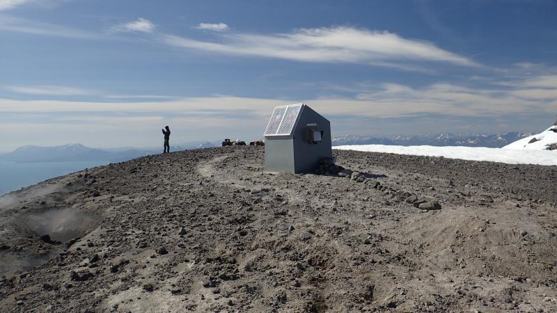 Installation of joint MultiGAS/seismic station on the summit of Aug...