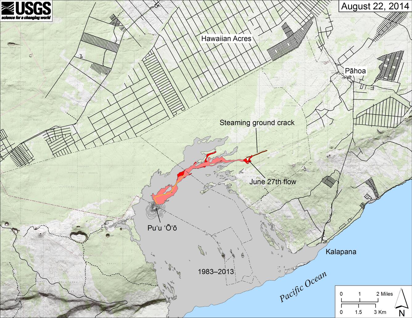 Map of June 27th flow in Kīlauea's ERZ...