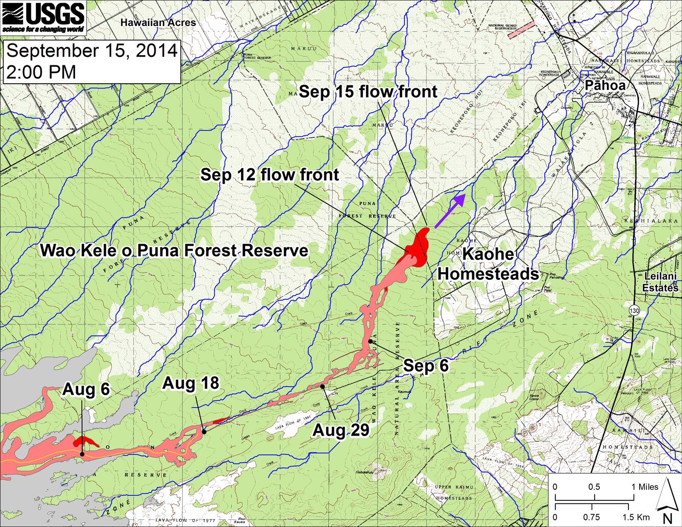 Large-scale map of June 27th flow in Kīlauea's East Rift Zone...