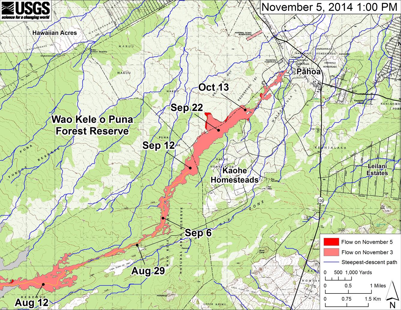 Large-scale map of June 27th flow in Kīlauea's East Rift Zone...