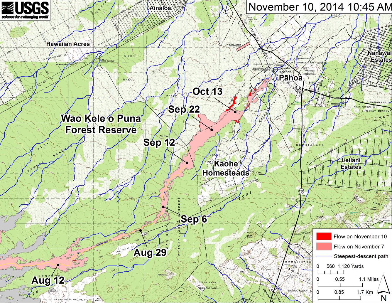 Large-scale map of June 27th flow in Kīlauea's East Rift Zone...