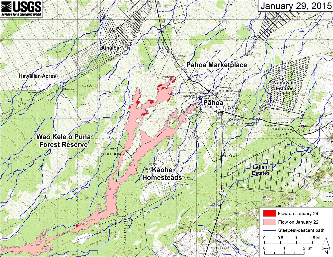 Large-scale map of Kīlauea's East Rift Zone lava flow...