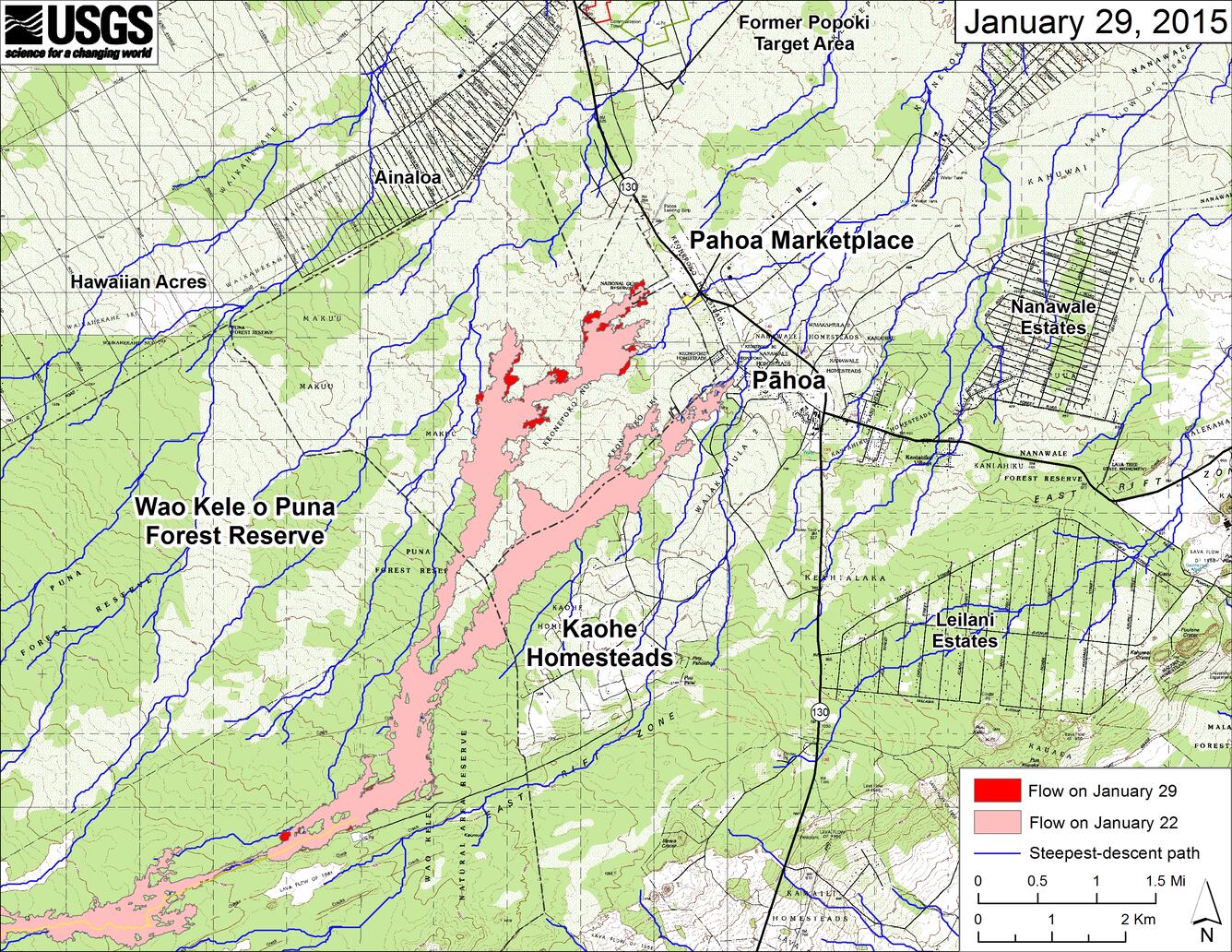 Large-scale map of Kīlauea's East Rift Zone lava flow...