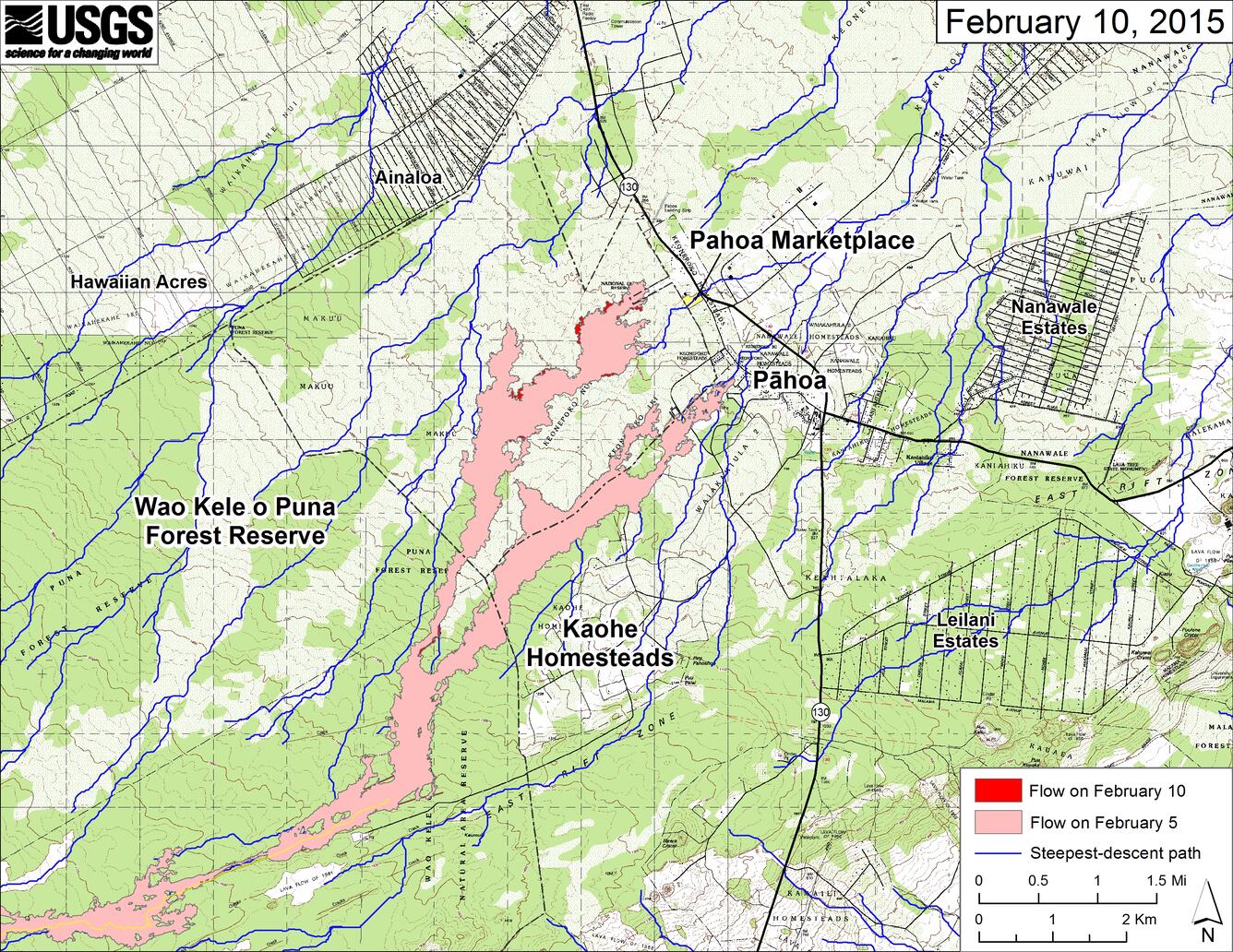 Large-scale map of Kīlauea's East Rift Zone lava flow...