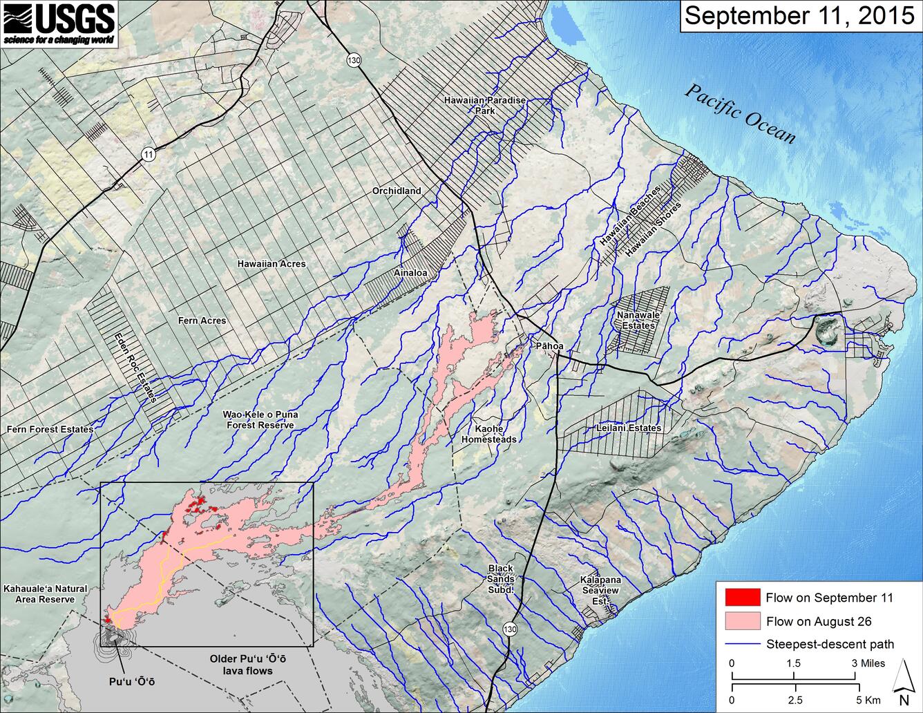 Small-scale map of flow field...