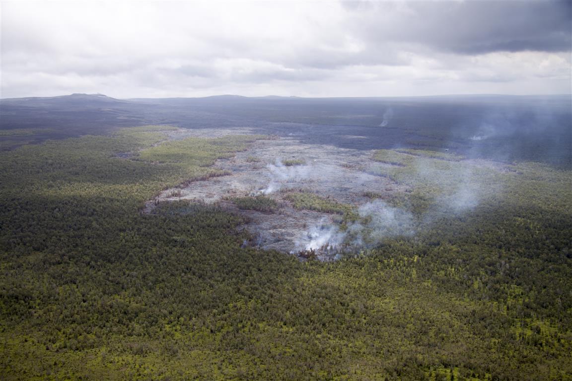 The distal tip of the Kahauale‘a 2 flow, shown here, was 8.6 km (5....