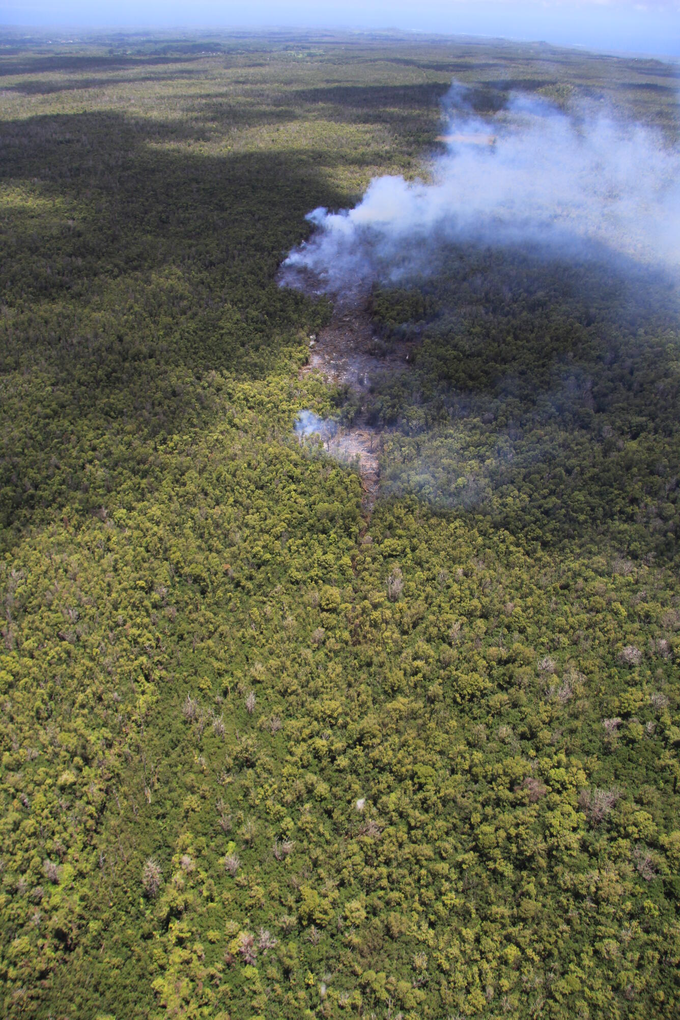 Another view of the isolated pad of lava that has emerged from the ...