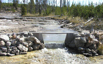 Tantalus Creek weir used for hydrologic monitoring, Yellowstone Nat...