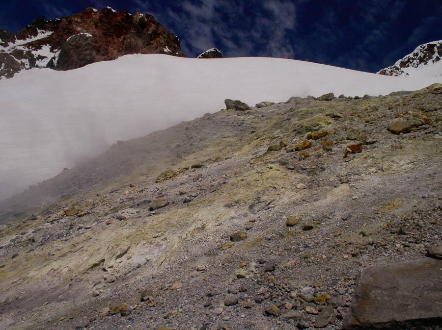 Steam and gas emit from a long-lived thermal area of acid-altered g...