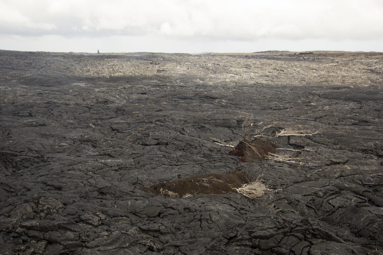 All that remains of Pu‘u Kahauale‘a can be seen in this photograph,...