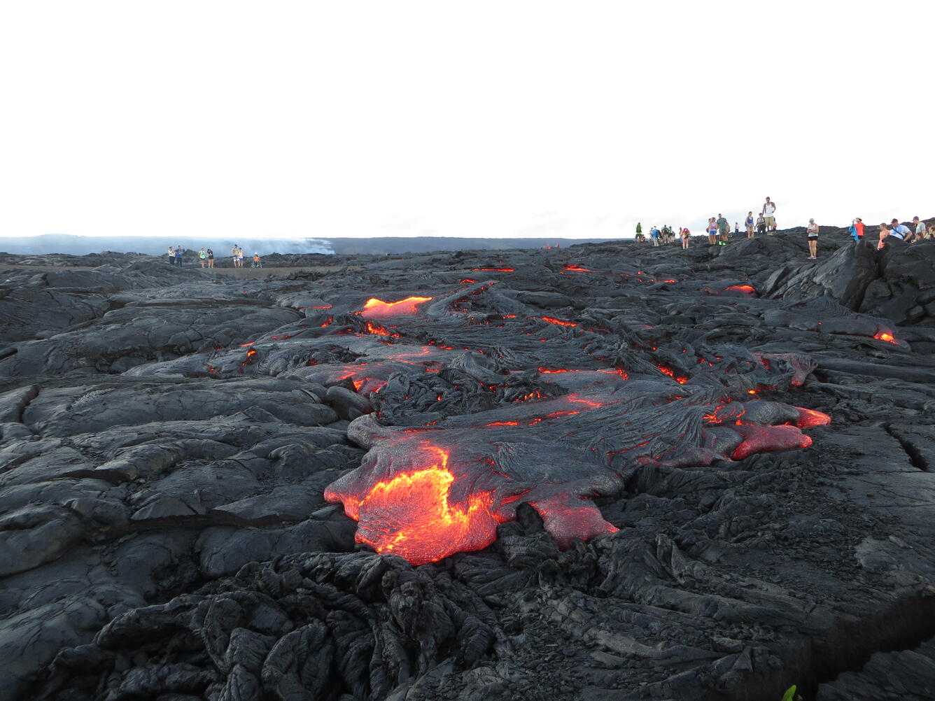 The active lava flow on Kīlauea Volcano's south flank providing won...