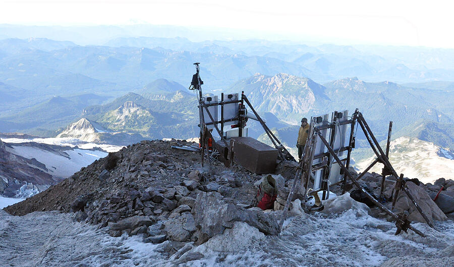 St. Andrew's Rock monitoring station, Mount Rainier, Washington....