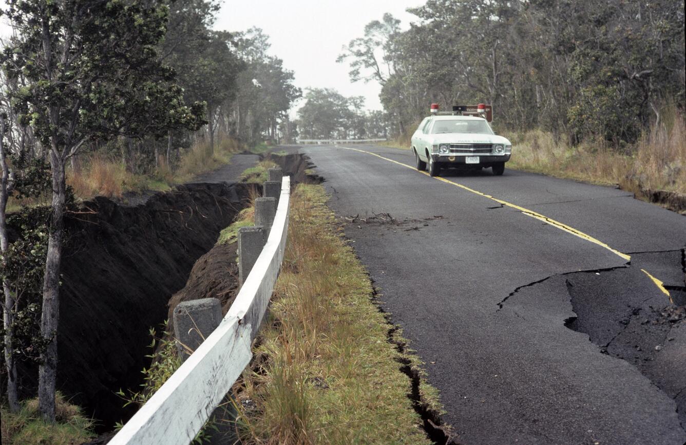 Fractures caused by slumping of the ground during a magnitude-7.7 e...