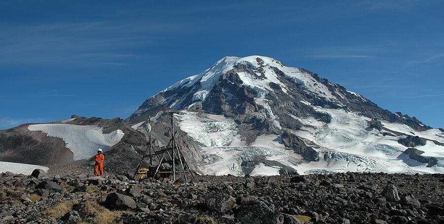 Volcano Monitoring Site on Northwest Flank of Mount Rainier...