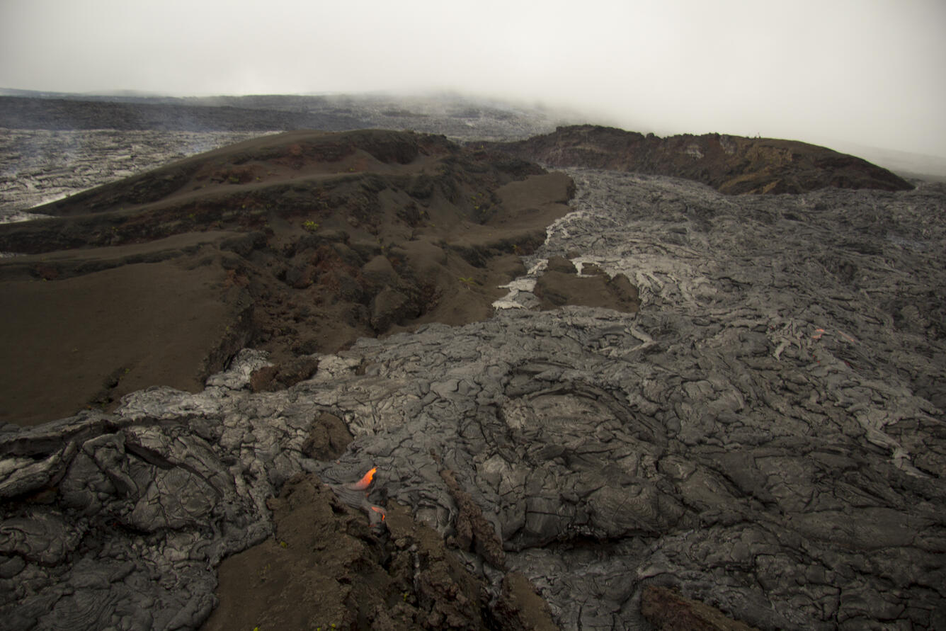 A breakout from the episode 61g vent at the head of the lava tube o...