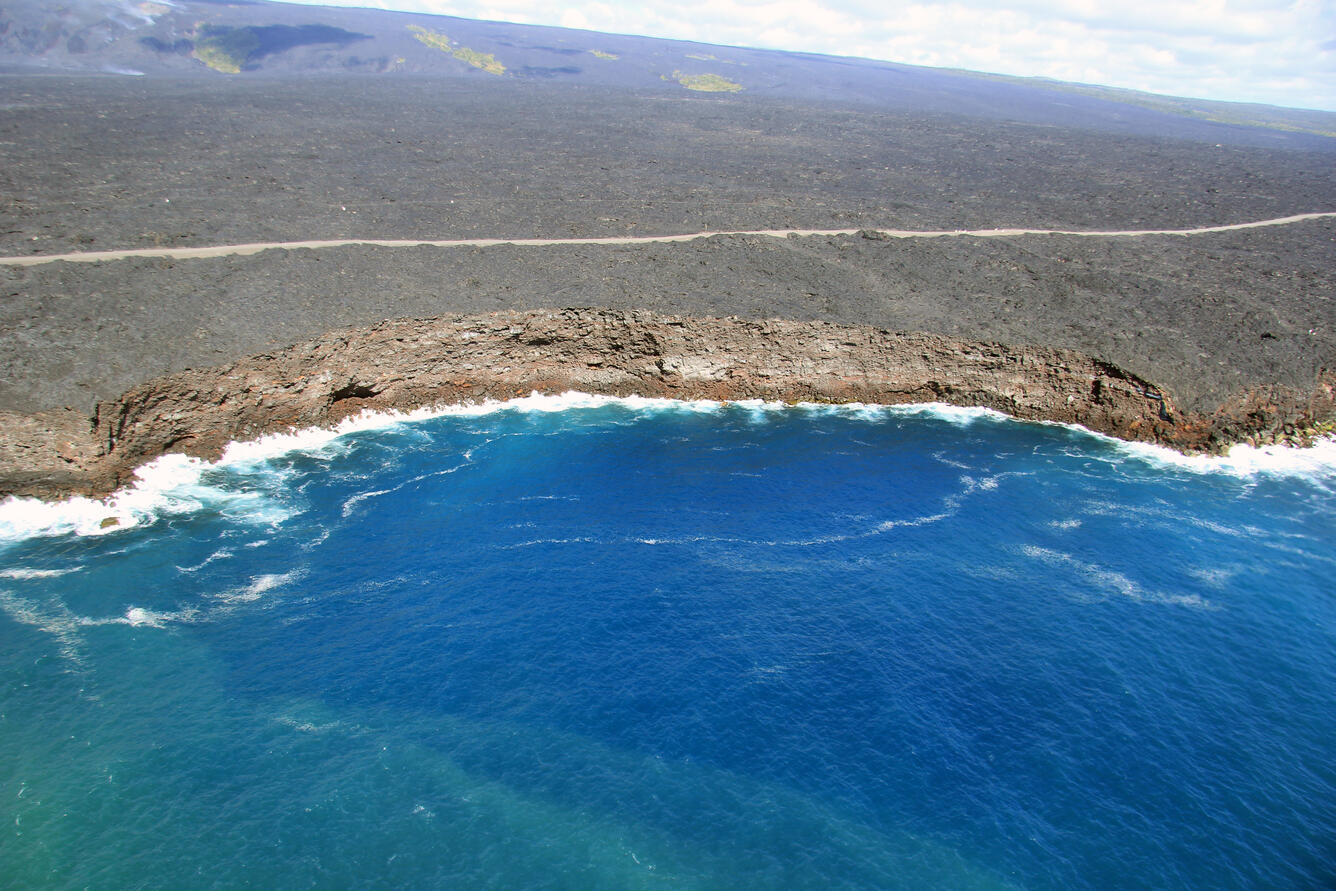 A close up view of where approximately 4 acres of old sea cliff fel...