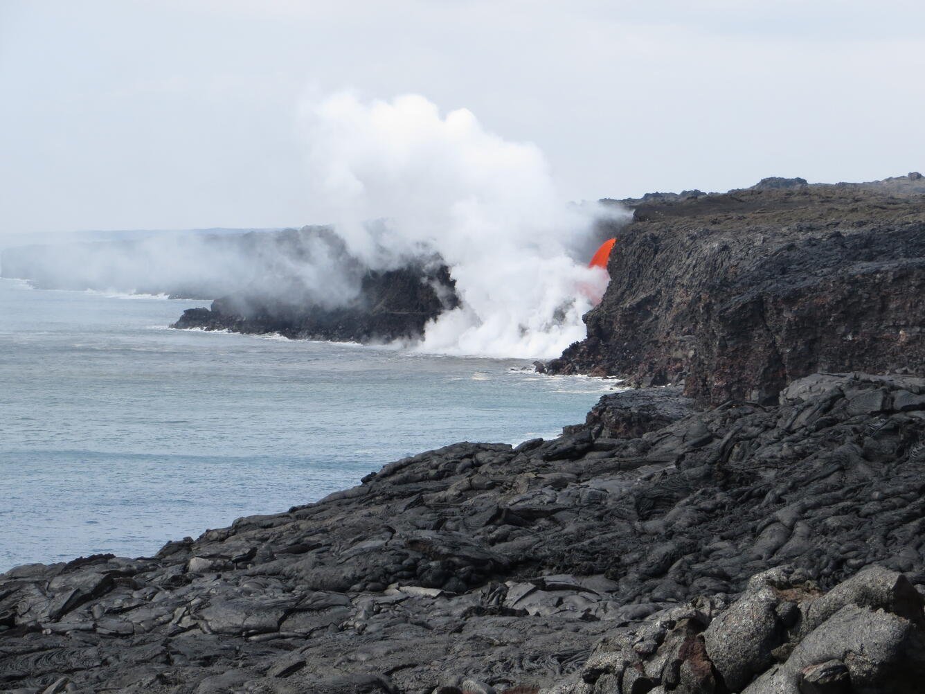 "Firehose flow" visible from public lava viewing area...