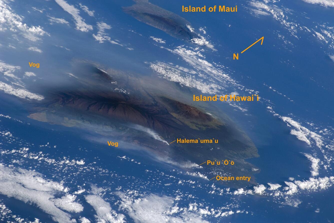 A view of the Island of Hawai‘i from the Space Shuttle Atlantis in ...