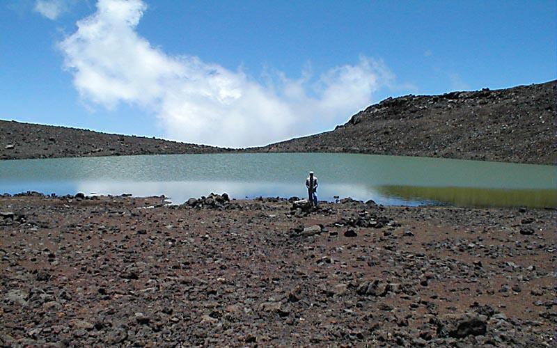 Impermeable beds trap rain and snow at Mauna Kea's Lake Waiau...