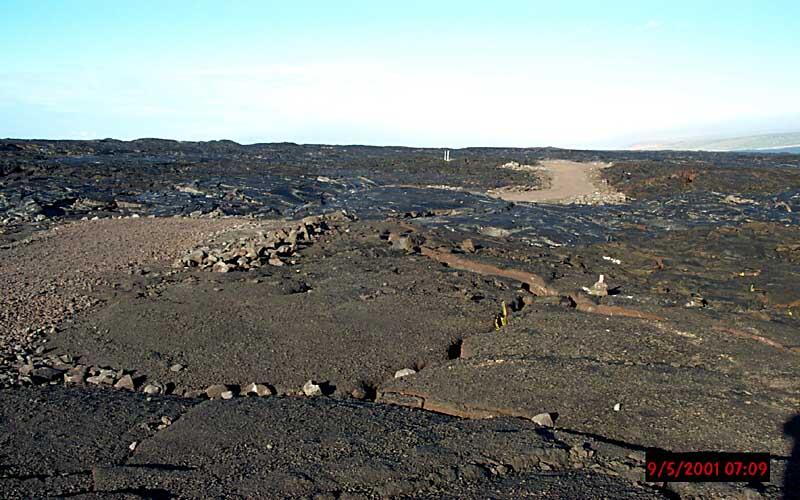 Lava covers road: expectable as the eruption continues...