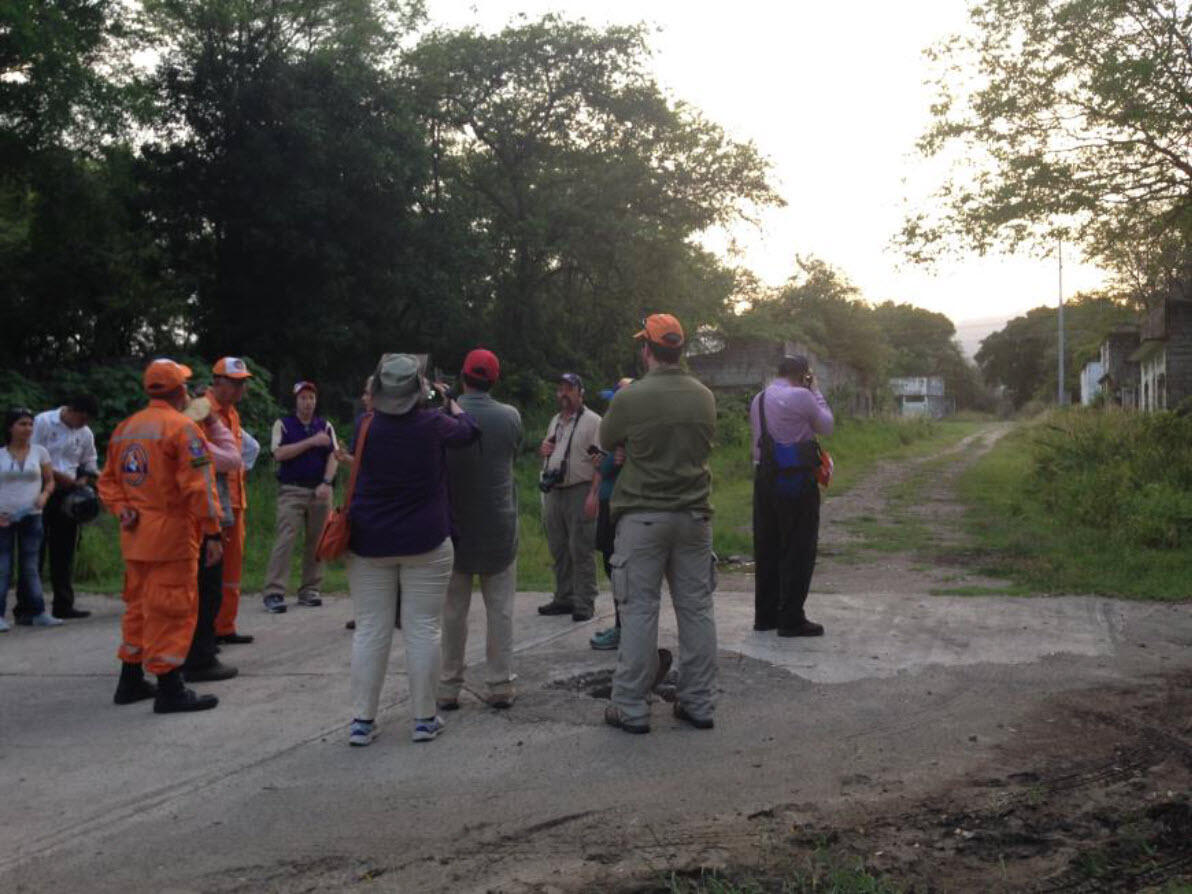 American and Colombian exchange participants among the ruins in Ame...