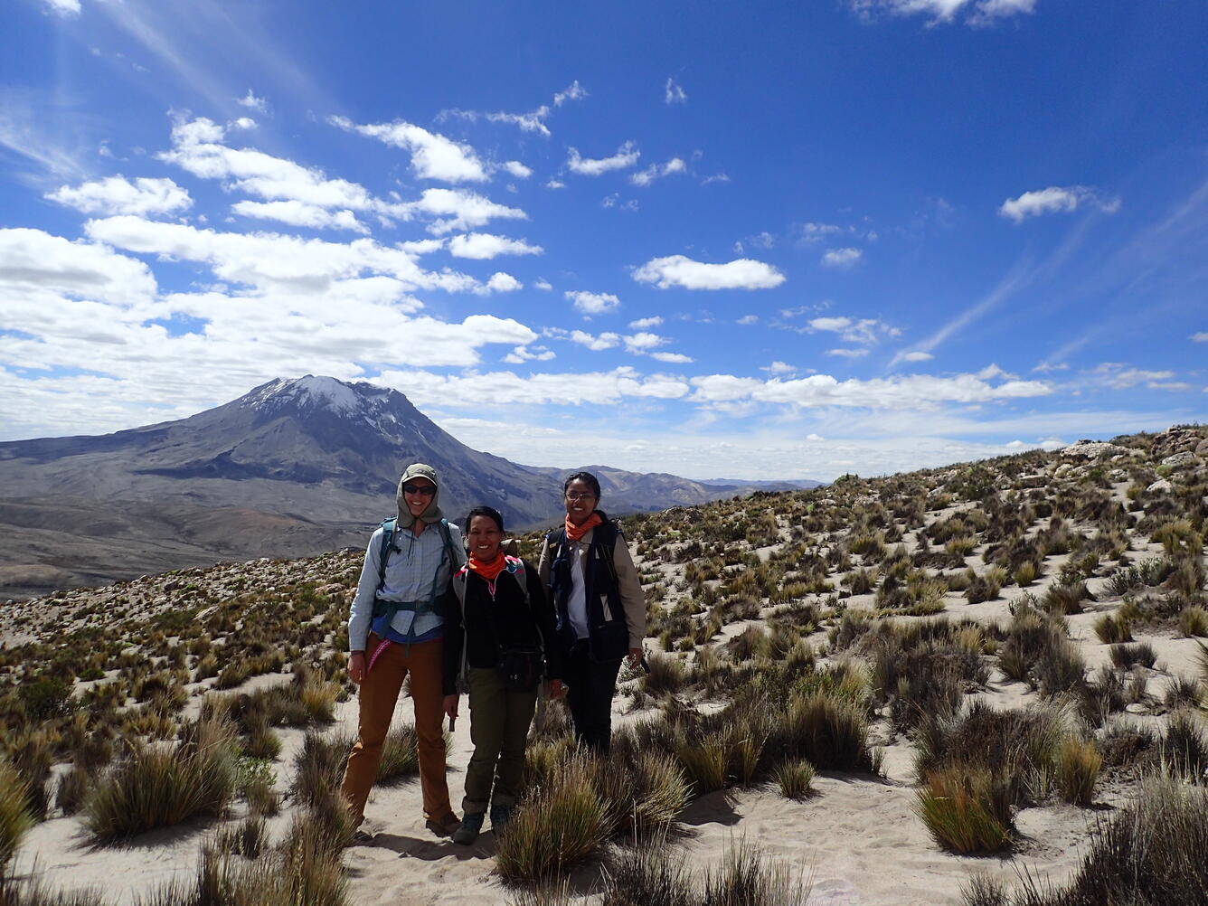 Dr. Heather Wright at Ubinas, Peru with colleagues from INGEMMET. S...