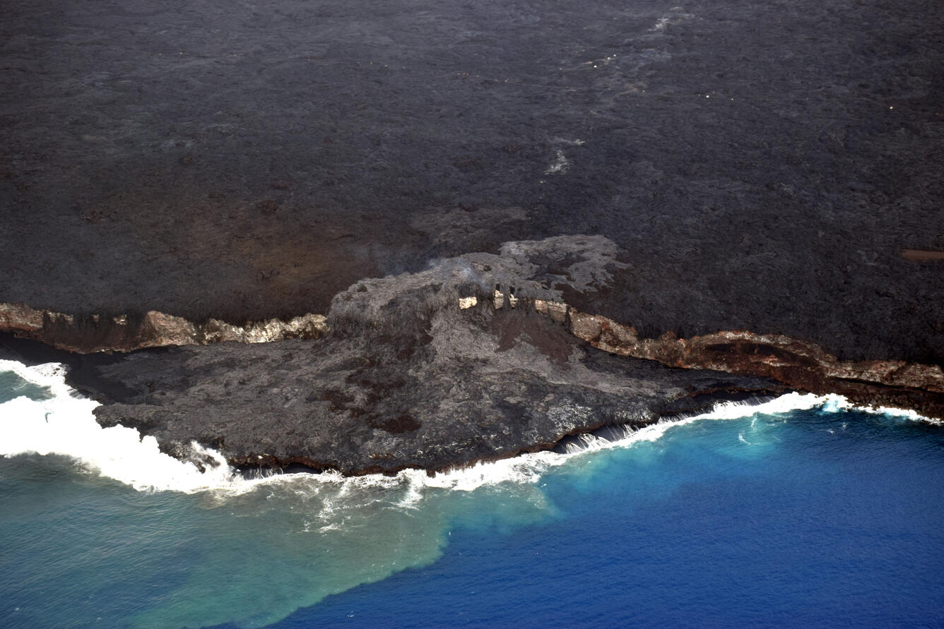 Today (October 12), the Kamokuna lava delta was measured at roughly...