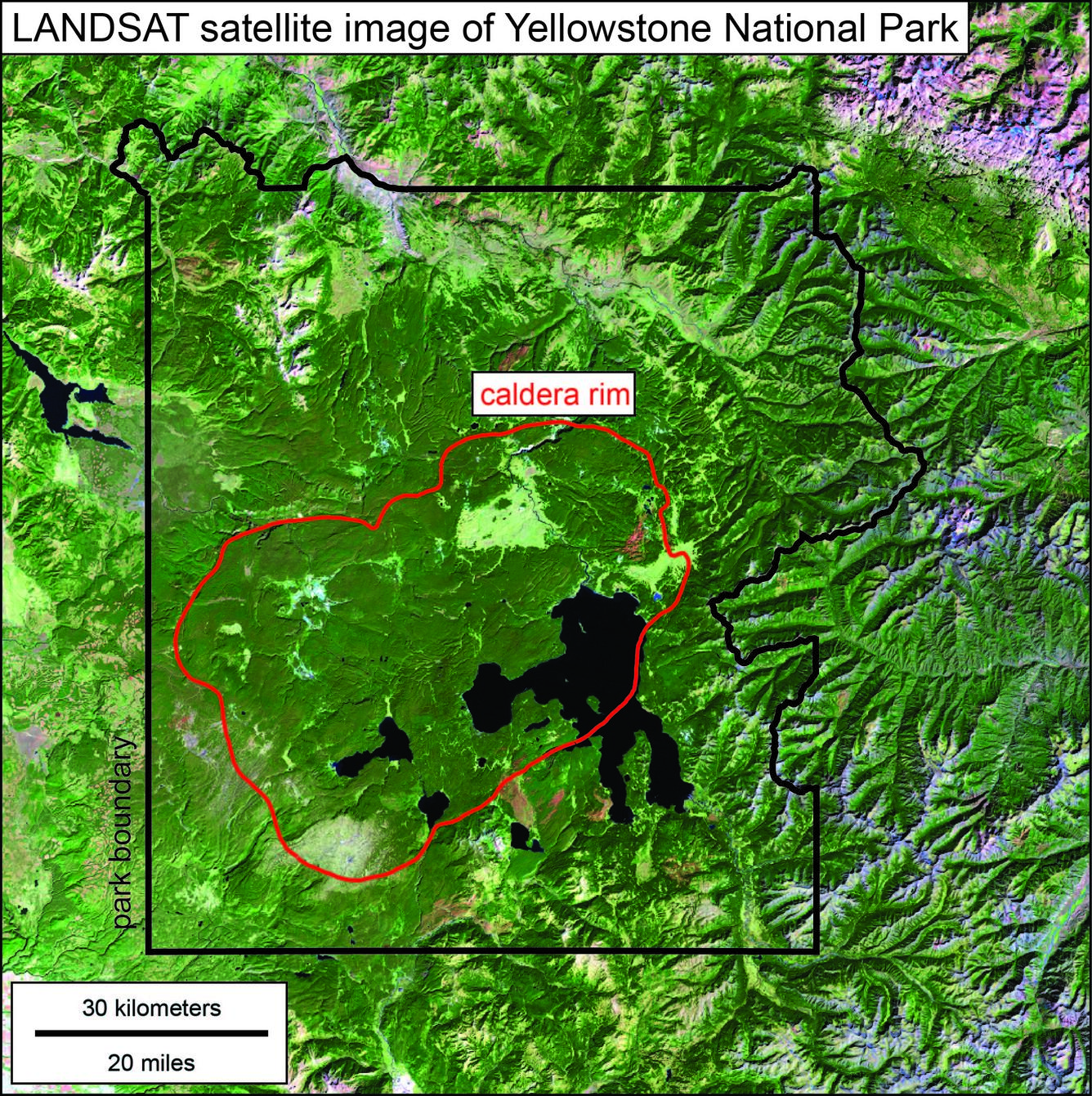 Landsat-5 image of Yellowstone region...