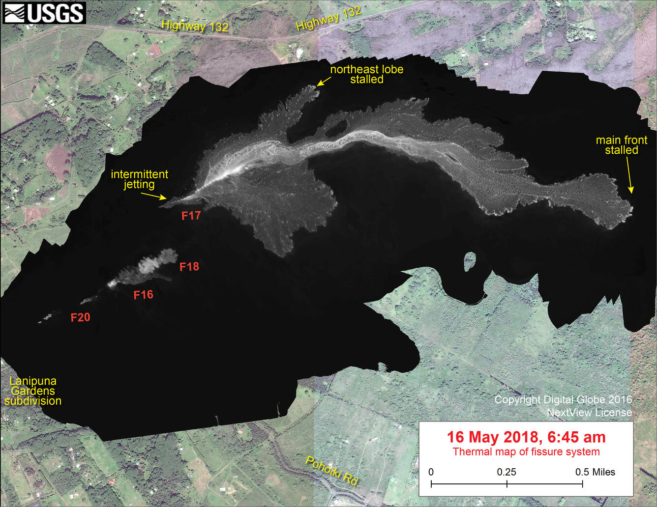 Thermal map of northeast end of fissure system...