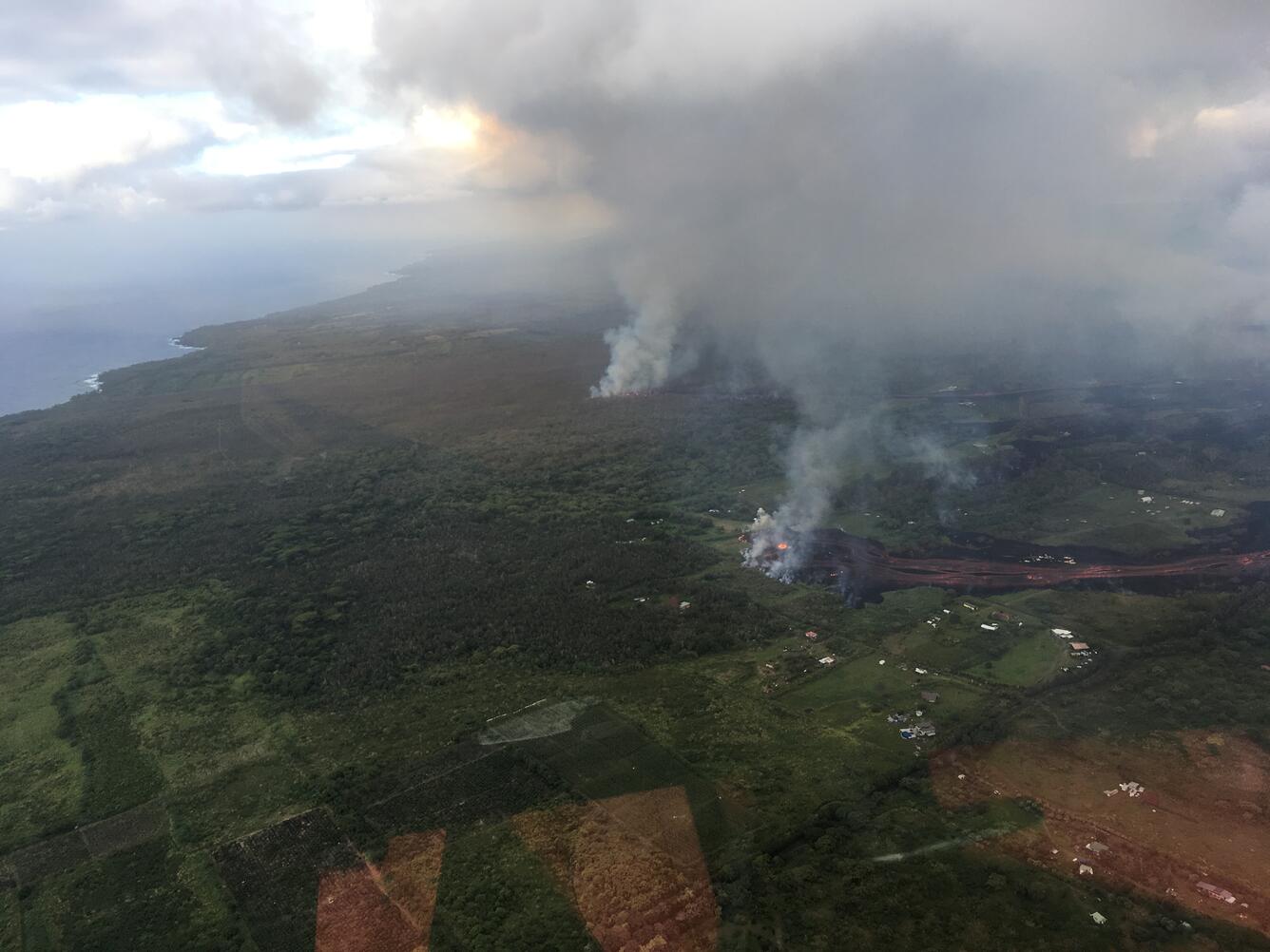 Helicopter overflight of the southeast coast of the Puna district d...