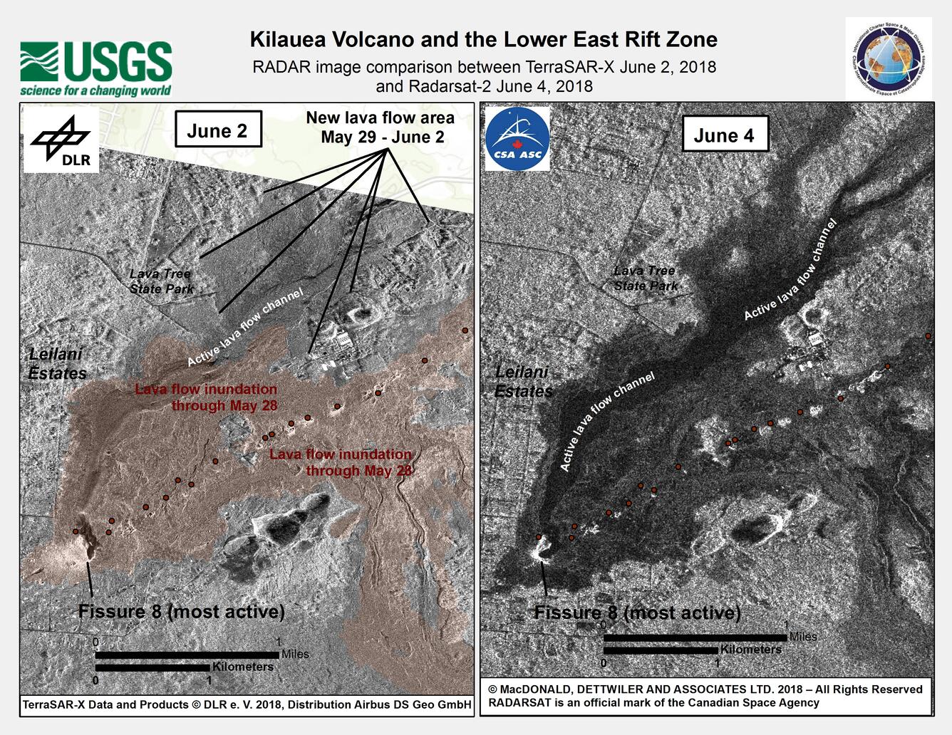 Radar shows Fissure 8 lava flow...