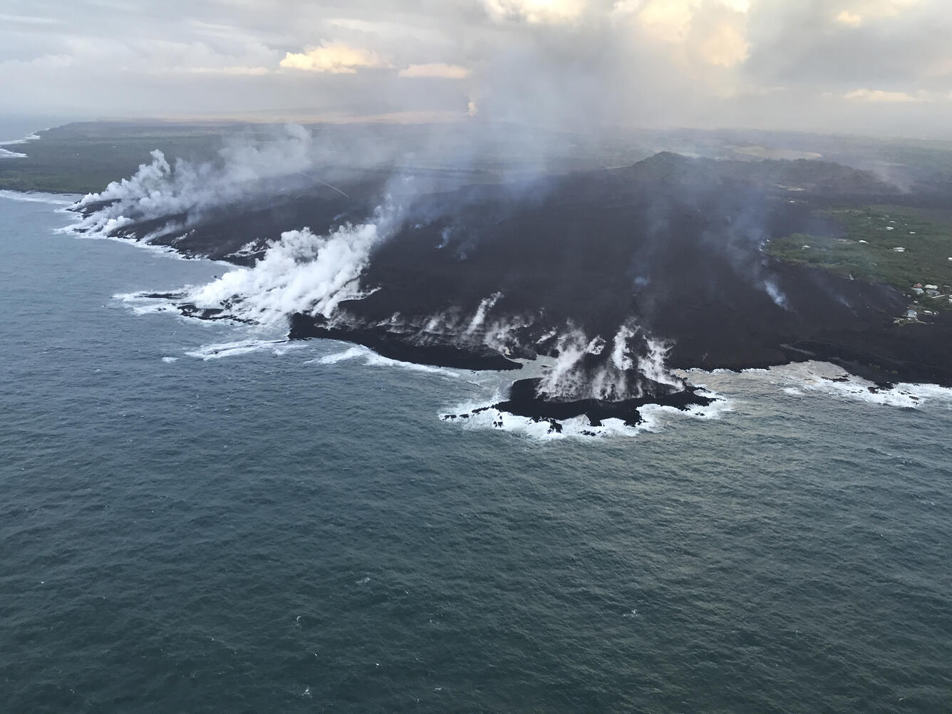 From the 6:30AM overflight on June 9, the Kapoho ocean entry of the...