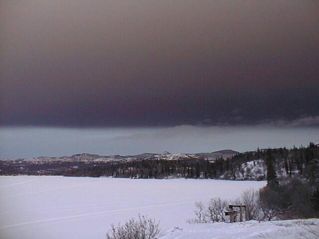 Ash cloud from Augustine approaching Lake Iliamna, Alaska, January ...