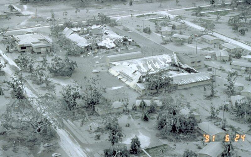 Volcanic ash covering everything after a heavy ash from from Pinatu...