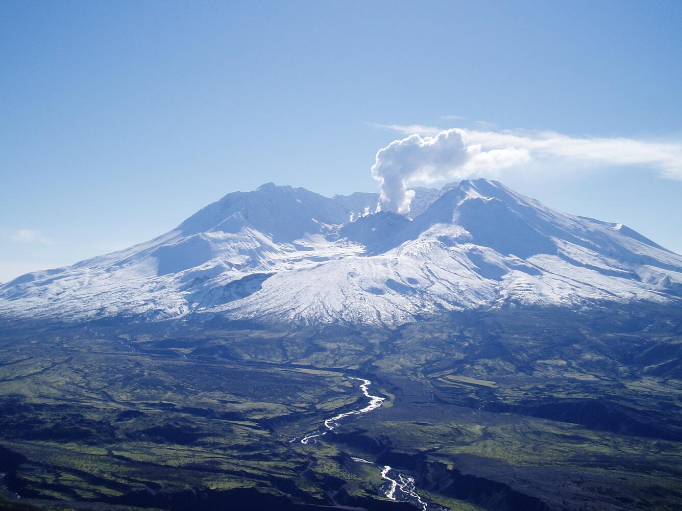 Mount St. Helens crater and dome as seen from Johnston Ridge Observ...