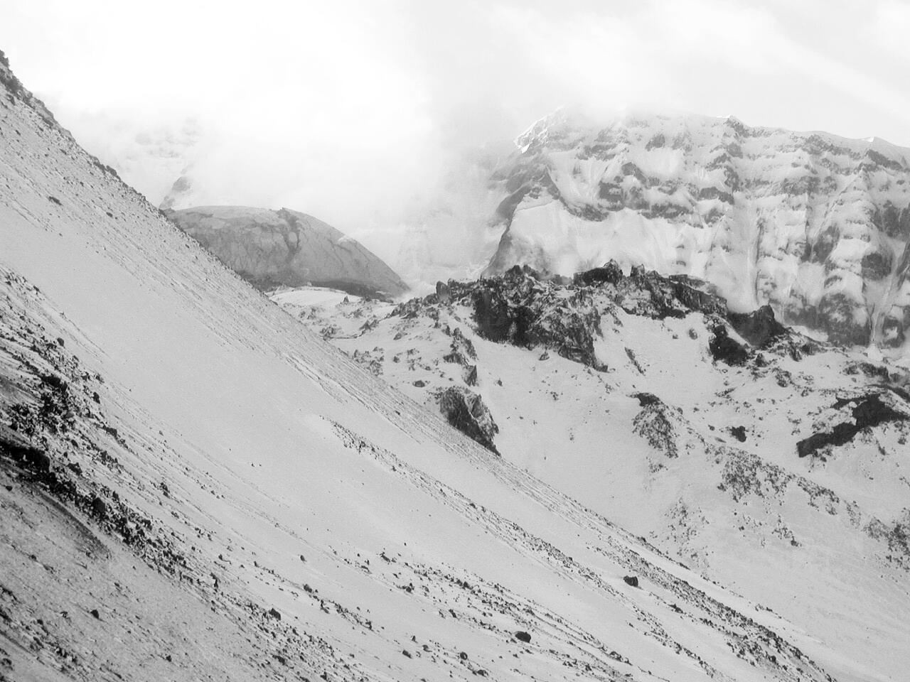 Mount St. Helens' dome from the Sugar Bowl remote camera. Image has...