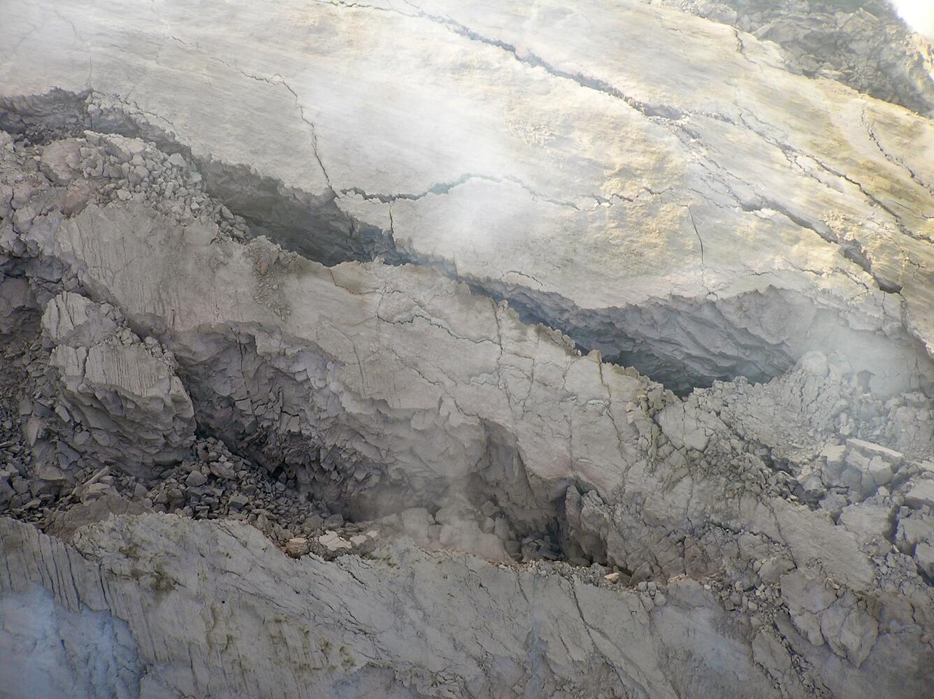 Dome surface within Mount St. Helens' crater, close-in view. Decemb...