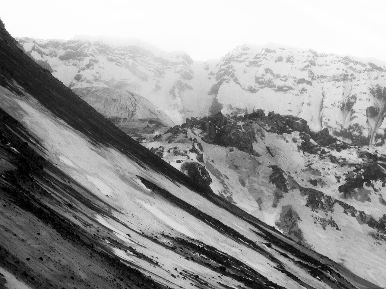 Mount St. Helens' dome from the Sugar Bowl remote camera. Image has...