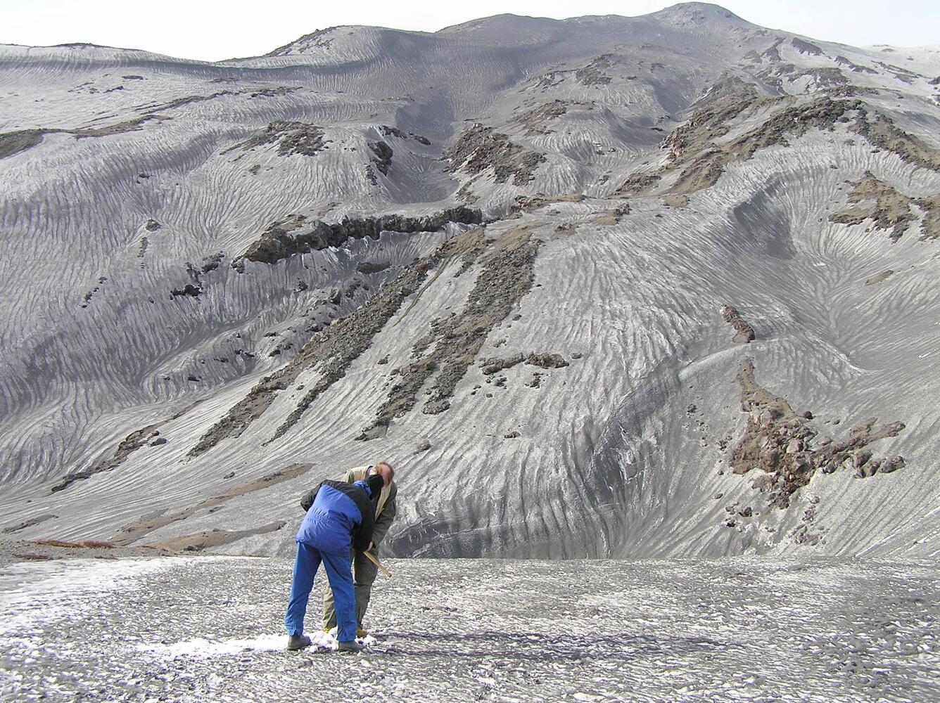 Ash collecting, Plains of Abraham, on the eastern flank of Mount St...