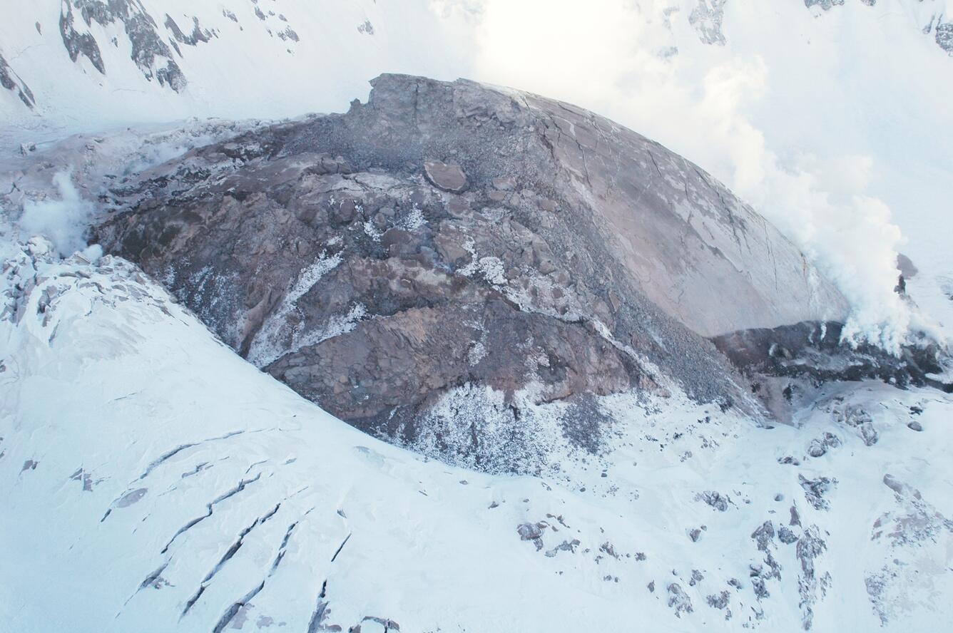 Mount St. Helens' crater and new dome, from the east. ...